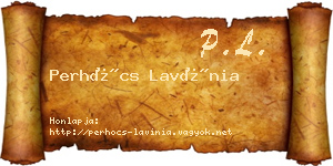 Perhócs Lavínia névjegykártya